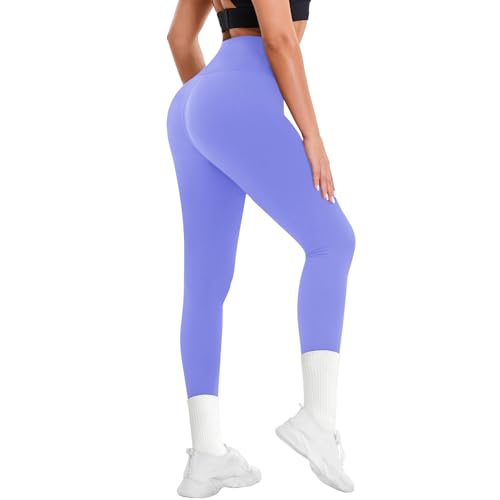 Leggings for Women - Soft High Waisted Tummy Control Workout Yoga Pants Small-Medium 2-blue Purple