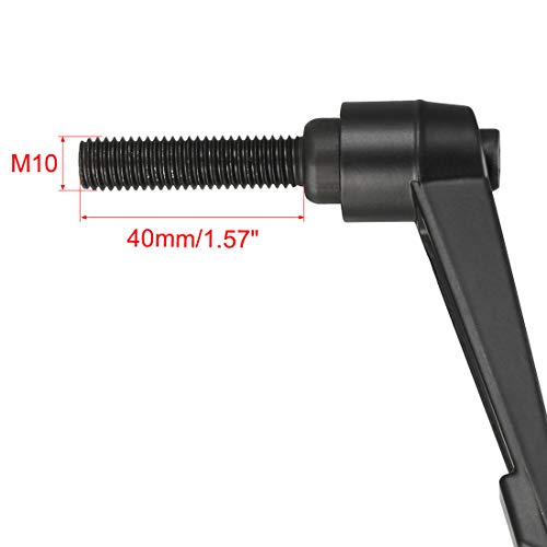 Image of uxcell M10 x 40mm Handle Adjustable Clamping Lever Thread Push Button Ratchet Male Threaded Stud Knobs Locking Rotating Screw Handles Quick Release Bolt Black 3pcs
