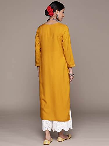 Image of ishin Women's Viscose Straight Embellished Straight Kurta
