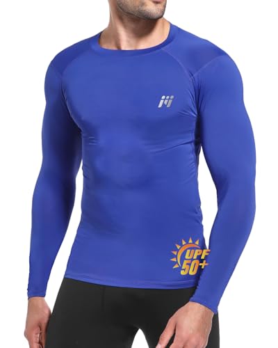 MEETWEE Herren Langarm Rash Guard UPF 50+ UV Tshirt Top Schwimmen Männer Surfen Schnelltrocknend Atmungsaktiv