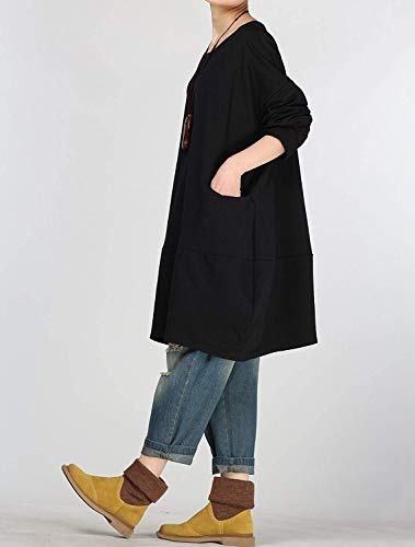 Minibee Women's Crewneck Oversized Sweatshirt Casual Loose Sweatshirts Long Sleeve Pullover Tunic Tops with Pocket4