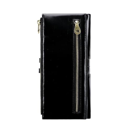 Image of Women's RFID Blocking Wallet Soft Leather Clutch Money Ladies Purse Slim Card Holder Organizer Zip Pocket (3020-Black)