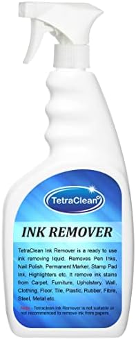 Tetraclean Ink Stain Remover - Liquid, 500ml, Unscented, Non-Toxic, Ready to Use, Removes Ink from Carpet, Upholstery, Clothing, Wall, Plastic & More, Pack of 1