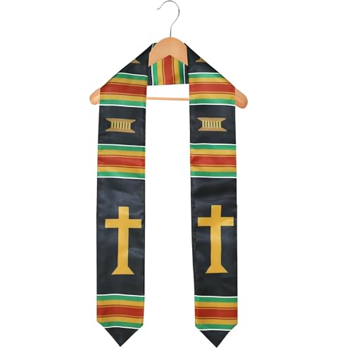 Black Grads Scarf African American Christian Graduation Stole Scarves4