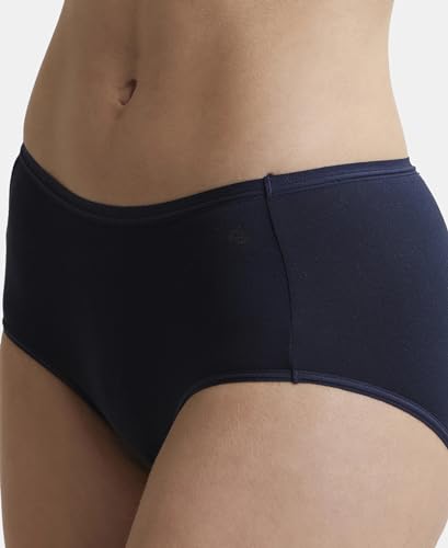 Image of Jockey 1809 Women's Full Coverage Micro Modal Elastane Stretch High Waist Full Brief with Exposed Waistband and Stay Fresh Treatment
