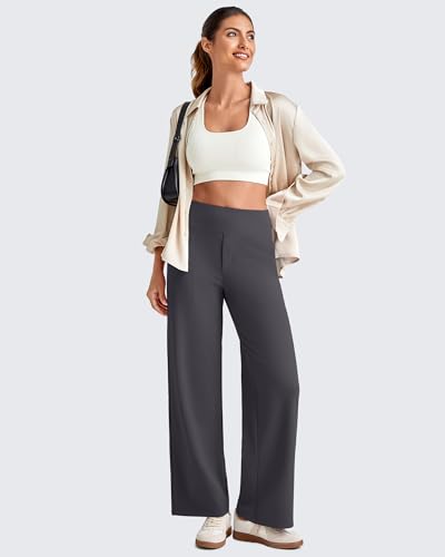Image of G4Free EverGoing Wide Leg Ankle Pants for Petite Women with Pockets Stretch