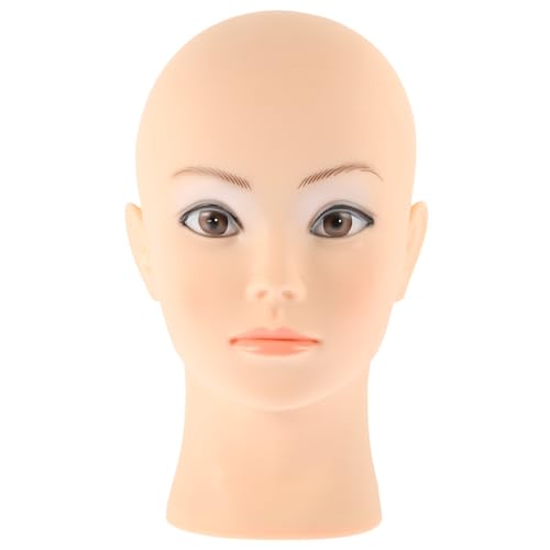 Healeved Bald Head Model for Wigs Making and Display High Grade Cosmetology Practice Head Smooth Surface for Wigs Hats Jewelry Home Decor
