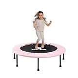 36 Inch Mini Trampoline for Kids Indoor - 3 Ft Toddler Trampoline Over 6 Years for Indoor Garden Home Use by PY SUPER MODE Pink