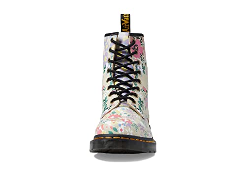 Image of Dr. Martens 1460 8-Eye Leather Boot, Parchment Beige Floral Mash Up