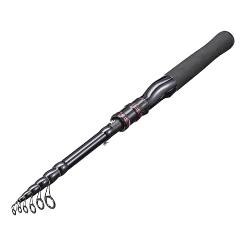 伸縮式釣りポール ? ポータブルミニ釣りポール | バス用トラベルフィッシングロッド | コンパクトで軽量な海釣りロッド 淡水または海水釣り用 | 初心者やプロに最適