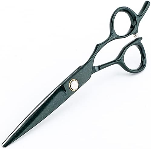 Professional 440C Straight Scissor Hairdressing Scissors 6.5” Overall Length Stainless Steel Barber Hair Cutting Scissors for Mother Father Friends' Gifts (Green-01)