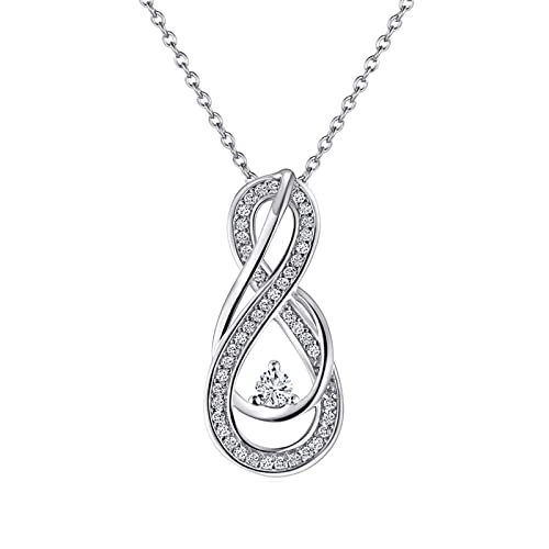 Collier infini numéro 8 creux en argent sterling, bijou quotidien style minimaliste