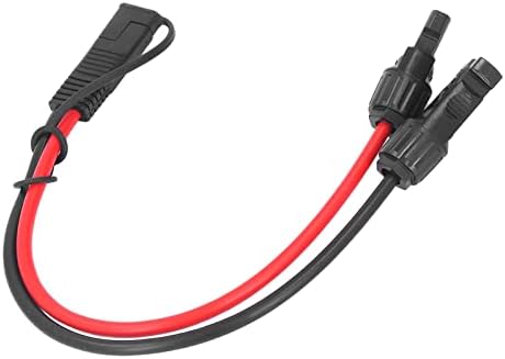 10AWG SAE Connect Cable, Solar Panel to SAE Adapter Cable 10AWG 0.35m Solar Power Cable Copper Wire for RV, Solar Wind Power Parts Accessories
