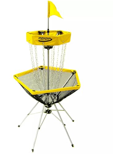 Innova DISCatcher Traveler Target – Portable, Lightweight Disc Golf Basket, Yellow