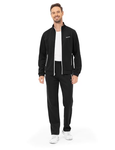Image of Rdruko Men's Athletic Casual Tracksuit 2 Piece Full Zip Jacket Sweatsuit Outfit Jogger Fleece Set