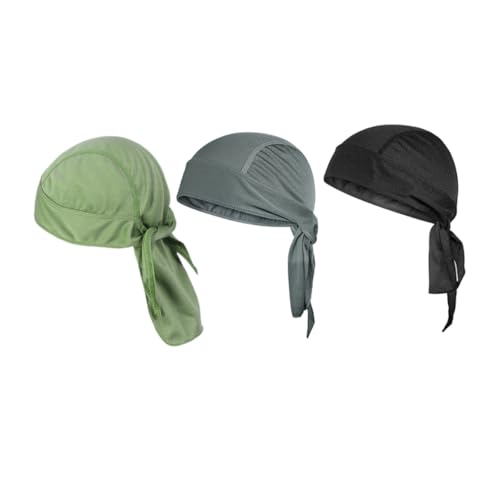 Mipcase Summer Beanie Cooling Head Wraps 3 Pack Do Rags for Men Women Liner Beanie for Motorcycle Cycling