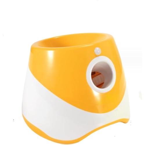 GrnArt 小型犬 中型犬 プラスチック製 犬用自動ボール投げ器 犬用自動ボール投げ器 インタラクティブ ペット用ボール投げ器 屋外 室内用ボール投げゲーム 屋外テニスボール投げ トレーニング ペット用ボール投げ器 家庭用テニスボール発射器 (オレンジ,