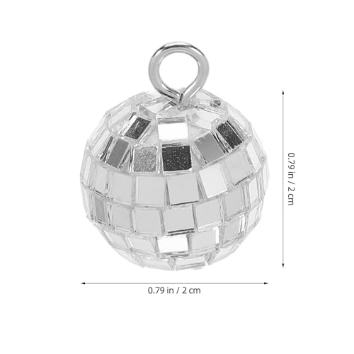 12 piezas de adornos de bola espejada: pequeñas bolas espejadas plateadas para decoración de fiestas temáticas de los años 70 miniatura 2