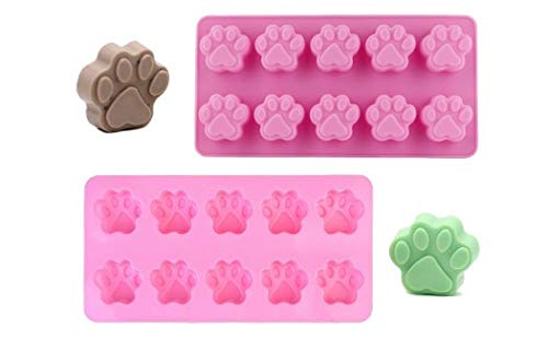 2 Pack Value Silicone Molds Mini Pet Paw Print Animal Paw Print For Homemade Dog Treats, Baking Chocolate Candy, Oven Microwave Freezer Safe (Mini Paw ( 2 Pack )) #TOP3