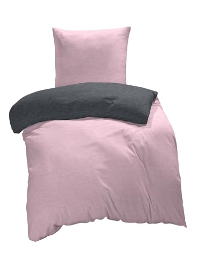 one-home Winter Bettwäsche Biber Meliert Baumwolle Flanell Kuschelig...