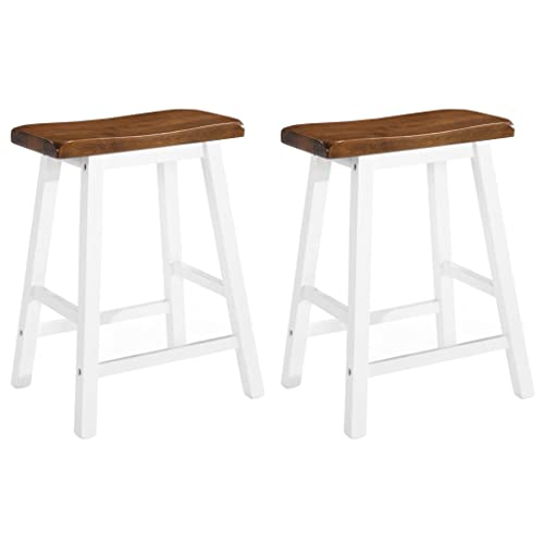 vidaXL 2X Taburetes Bar 45x23x60cm Madera Banco Silla Asiento Banquillo Mueble