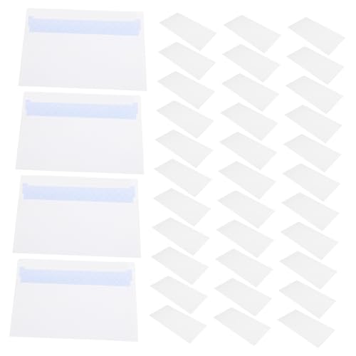NUOBESTY 50pcs Elegant Dl Envelopes Self Seal White Letter Flat Mailers for Photography Small Business