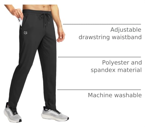 Image of G Gradual Mens Sweatpants with 4 Pockets Tapered Track Athletic Slim Fit Pants for Running, Exercise, Workout, Gym