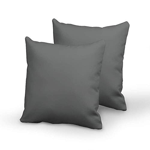 Kissenbezug Pizuna Soft-Satin 2er Set 80×80 cm Dunkel Grau