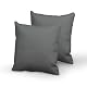 Kissenbezug Pizuna Soft-Satin 2er Set 80×80 cm Dunkel Grau