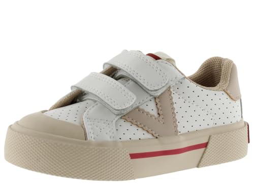 Baskets Victoria Tribu effet cuir perforé scratch modèle enfant forme large 1355102