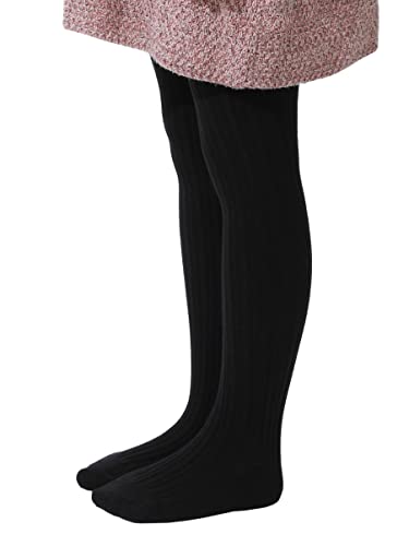 Image of Paralinda Girls' Cotton Tights - Toddler Cable Knit Footed Tights