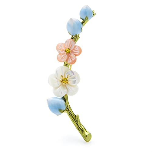 Broche fleur de prune en coquillage pour sublimer vos tenues de fête