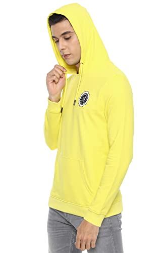 Image of Van Heusen Men's Cotton Blend Slim Fit Hooded Neck Sweatshirt (Vastbslpv27919 Yellow X Large)