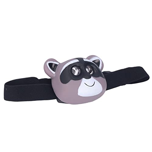 Linterna frontal para niños portátil con luz LED y diseño infantil de mapache 5