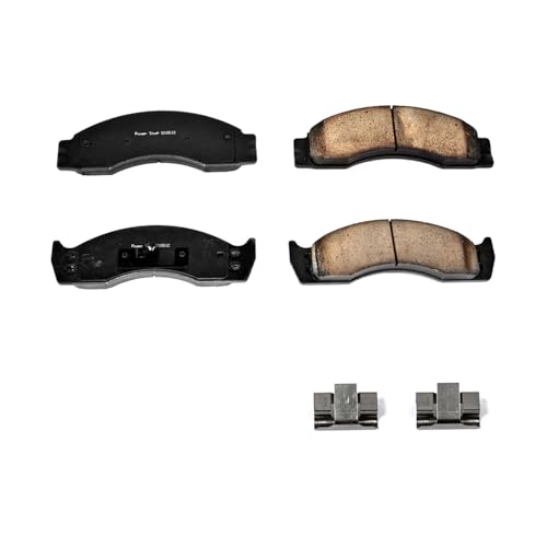 Image of PowerStop Front Brake Pads for Ford E-450 Econoline Super Duty 2001-02 |Econoline Super Duty 1996-99 |F-53 Motorhome Chassis 1988-97 - Z17 Ceramic Brake Pads with Installation Hardware, 17-411