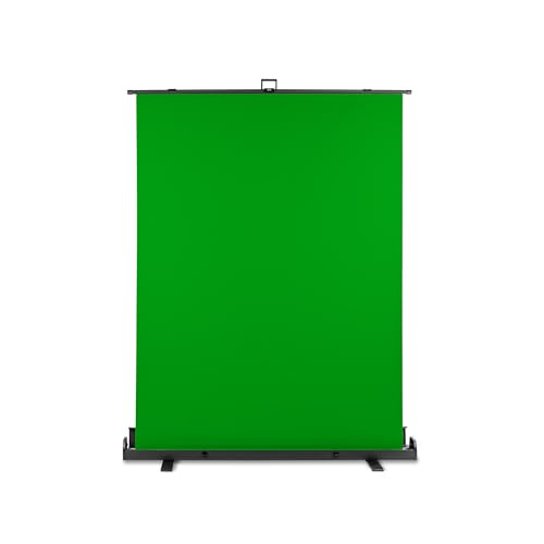 Walimex pro Roll-up Panel Hintergrund grün 165 x 220 cm, Greenscreen Fotohintergrund mit Transportbox, Hintergrundsystem für Fotostudio, knitterfreie...