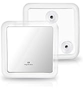 EMKE magnifying mirror with suction cup, cosmetic mirror, 5x, 135 x 135 mm, square make-up mirror.