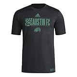 adidas Camiseta de Manga Corta para Hombre Austin FC Vintage World Pre-Game Austin FC Vintage World Pre-Game, Negro/Austin FC, S