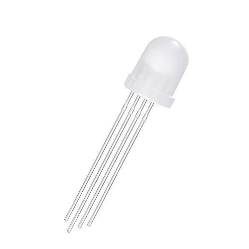 WHWRCADV 5 Pcs 8mm LED Diode White Red Green Blue Yellow RGB Tricolor Common Anode Cathode F8 2Pin 4 Pin DIY PCB Emitting Light Lamp Bulb(Diffused RGB Anode)