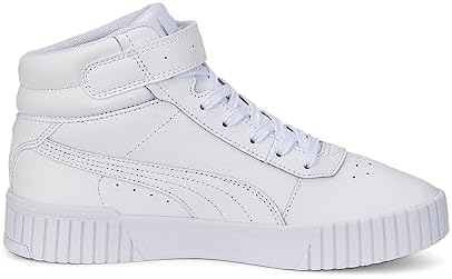 PUMA Women's CARINA 2.0 MID Sneaker, Puma White-Puma White-Puma Silver, 9.5 | Image 4