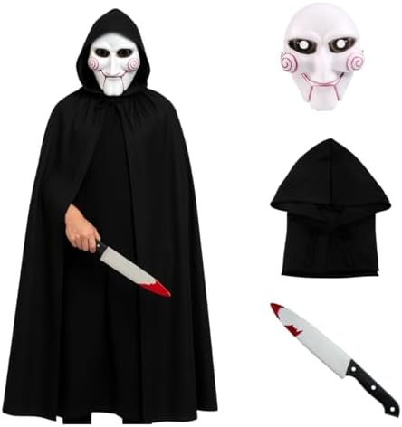 Fantasia Completa Jogos Mortais Terror Halloween Máscara Saw