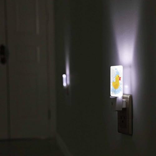 Image of LED Night Light,Cartoon Yellow Rubber Duck LED Night Light Plug into Wall with Dusk to Dawn Light Sensor White Energy Efficient Nightlight for Bedroom Bathroom Hallway Living Room Kitchen