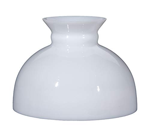 Image of B&P Lamp 9 7 /8 Inch Fitter Opal White Student Shade With Classic Vintage Dome Shape and Plain Top