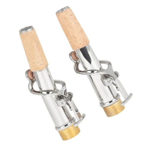 Abaodam 2個 スマウスピース 楽器用品 ソプラノパーツ スのマウスピース交換 ソプラノマウスピースキャップ ソプラノ スアクセサリー 楽器アクセサリー Silver コルク