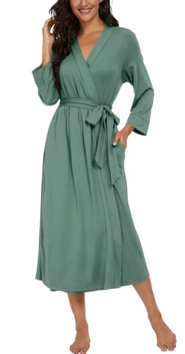 Image of VINTATRE Women Robes Long Knit Bathrobe Lightweight Soft Bath Robe with Pockets