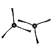Produktbild vhbw 2X Ersatz Seitenbürste kompatibel mit Ariete Briciola 2713, 2717 Saugroboter - Reinigungsbürsten Set, schwarz