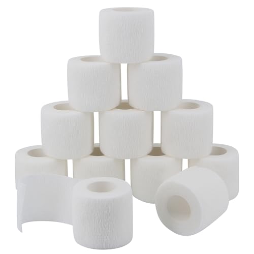 Nutoko 12 Rolls Venda Cohesiva Venda Cinta Bendaje Adhesiva 5CM X4.5M Vendaje Autoadhesivo Deportiva Tape Elástico Adhesiva Impermeables Cinta Autoadhesiva para Manos, Pie, Rodillas Esguinces