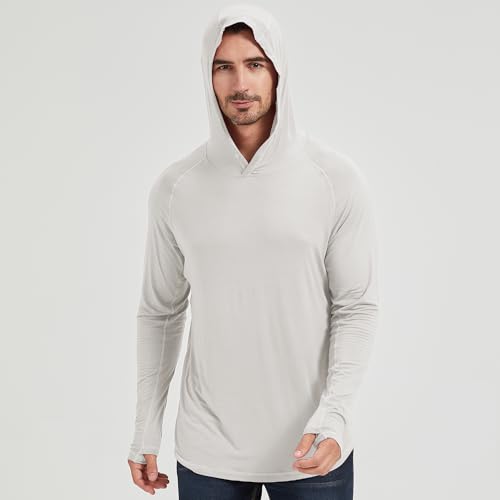 netdraw Men's Ultra-Soft Bamboo Viscose Hoodie Shirt UPF 50+ Sun Protection Long Sleeve Lightweight UV Shirt4