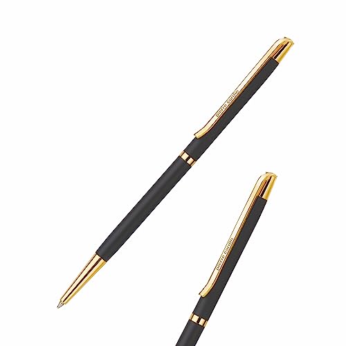 Pierre Cardin Musk Gold Premium Ball Pen With Twist Mechanism | Luxurious Matt Black Slim Body Design with Long Gold Finish Clip | Ideal For Christmas, New Year & Corporate Gifting - Image 3 thumbnail