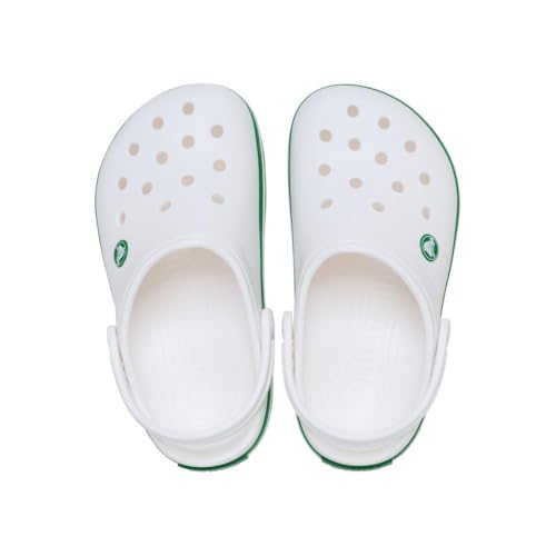 Image of Crocs Unisex Kid's Crocband Clog T, White Green Ivy, 4 /5 us Toddler